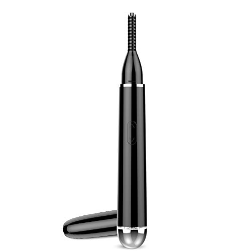 Electric Eyelash Curler - Black Heated Eyelash Perm Machine with Eye Massager Function | Professional Lash Curling Tool for Salon & Home Use | Perfect for Daily Makeup, Bridal & Special Occasion Looks