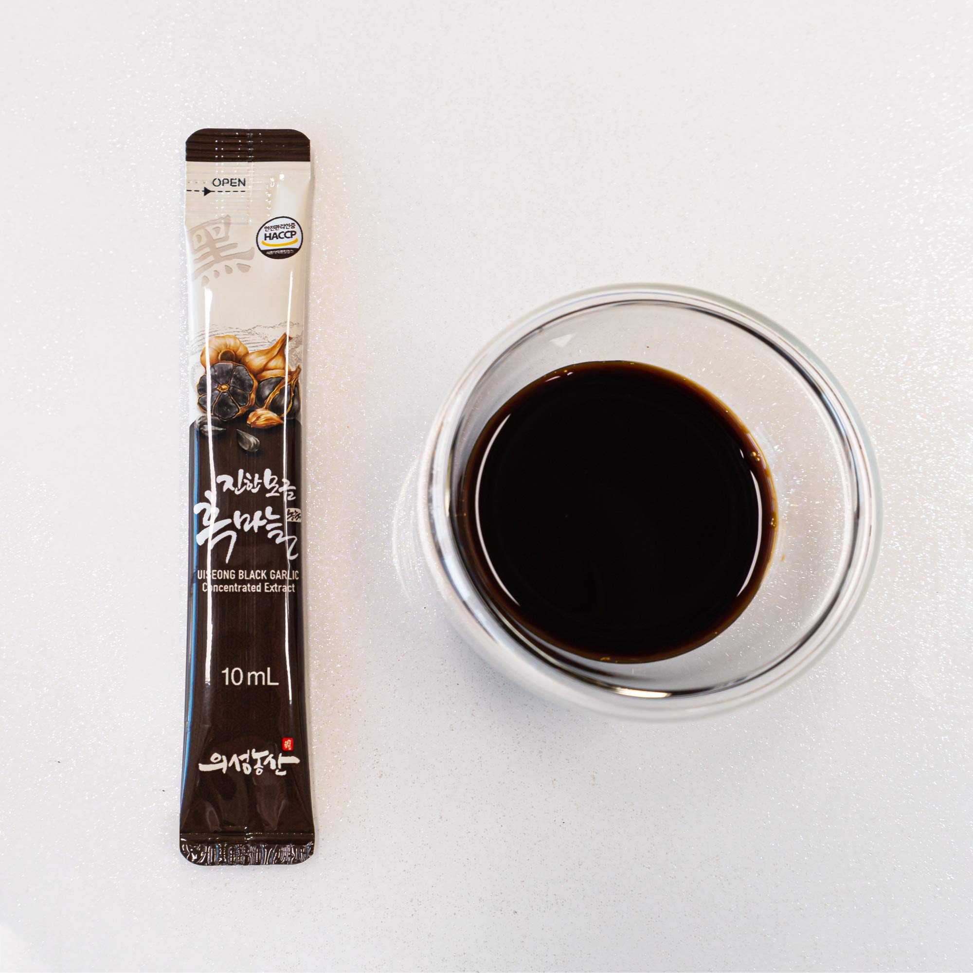 Premium Black Garlic Extract Concentrate - 60 Sticks (0.3oz/10ml Each) for Daily Immune Support | Uiseong Farm Low-Temperature Processed | Perfect for Travel, Office & Wellness Routine