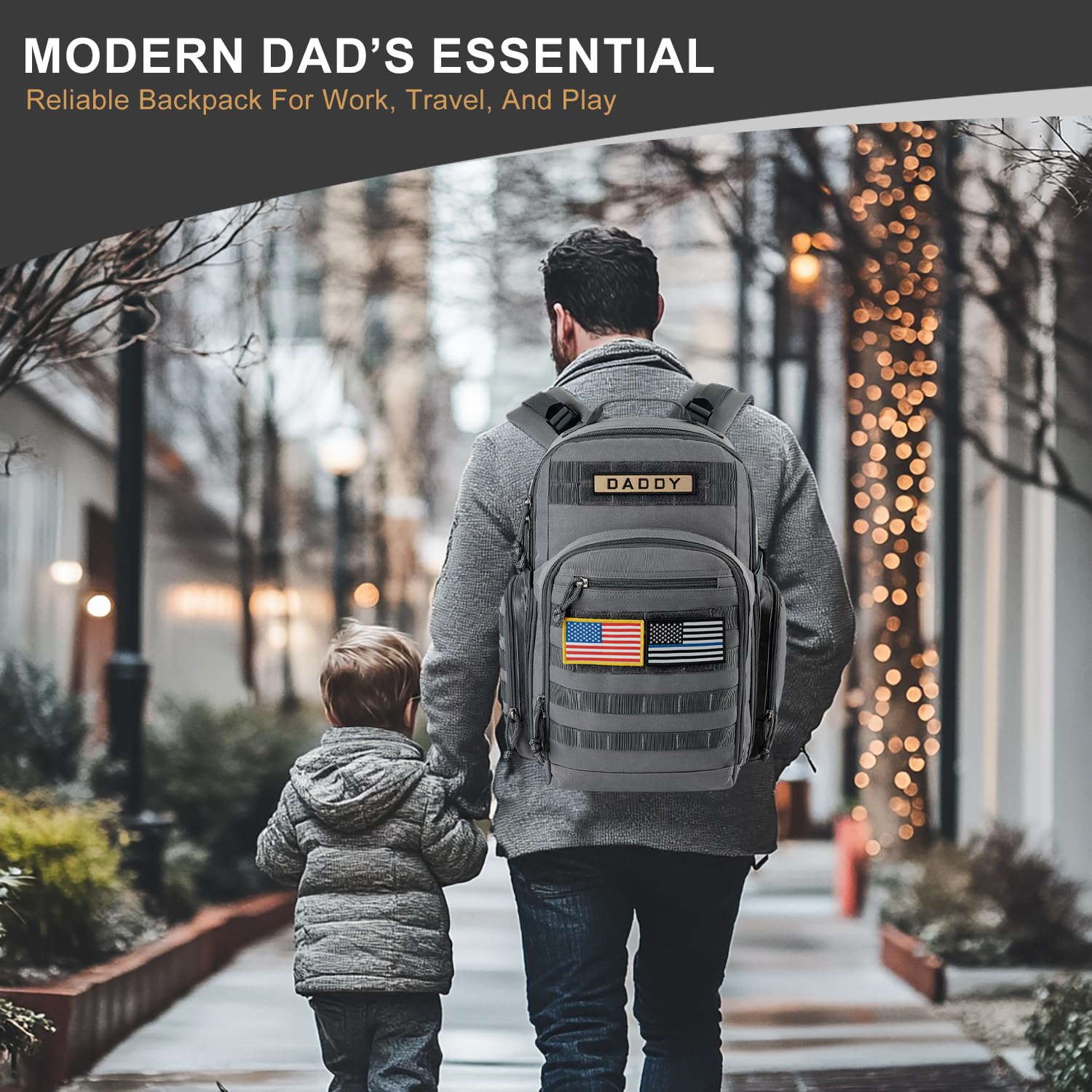 MIRACOL Military Tactical Diaper Backpack for Men - Large Waterproof Baby Bag for Hiking, Travel, Camping - Army Green Daddy Gear Backpack for Outdoor Enthusiasts | Perfect for Dads on the Go, Family Outings & Adventure Trips