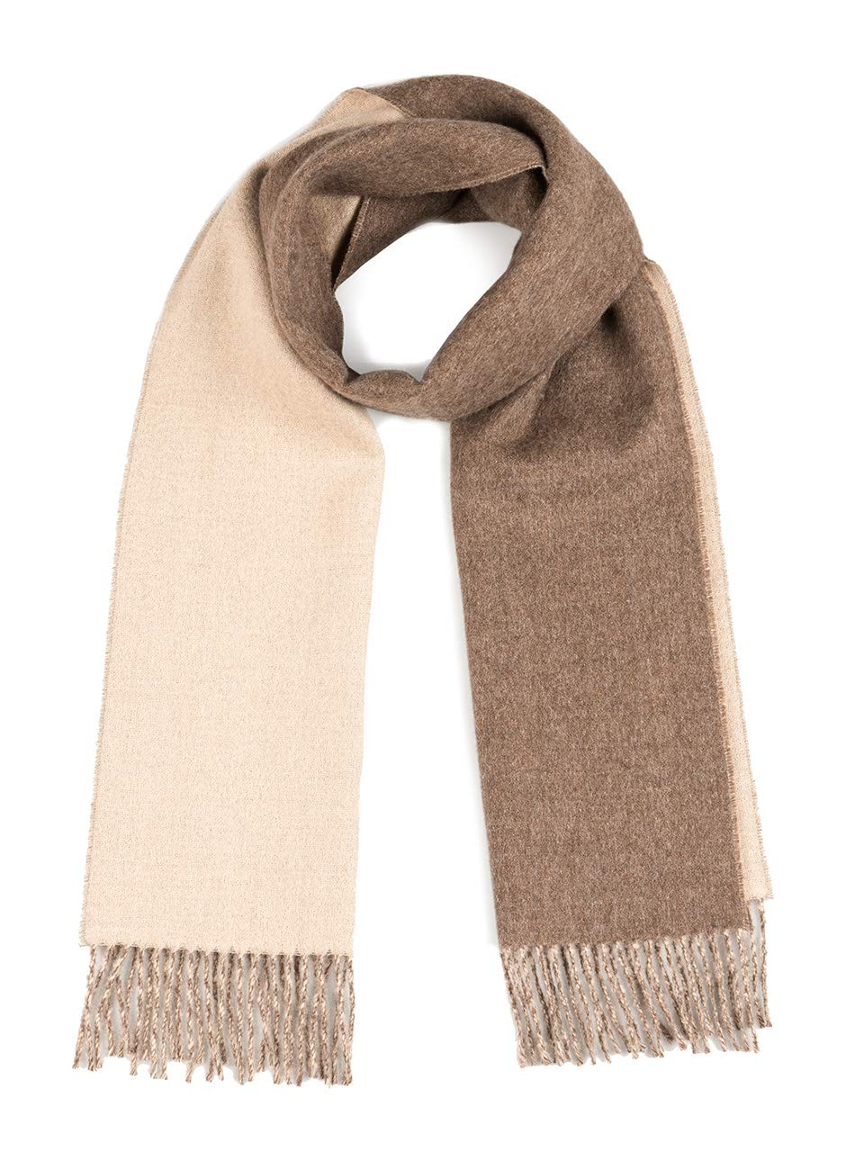 Premium 100% Pure Baby Alpaca Wool Scarf - Soft Double Sided Reversible Winter Wrap - Inca Fashions Luxury Accessory for Women & Men - Perfect for Cold Weather, Travel & Gift Giving