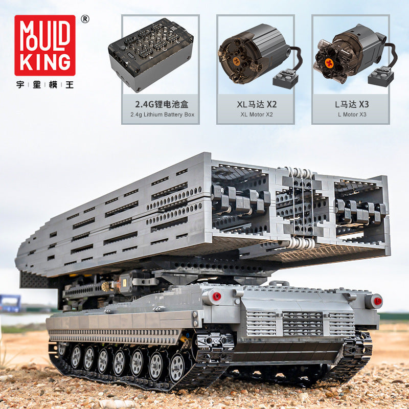 2388PCS MOULDKING Ultimate Abrams Tank with Bridge Layer AVLB - Realistic Military Building Blocks Set for Collectors & Battle Scenes