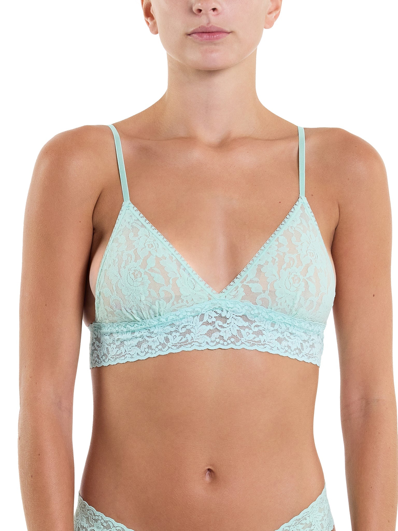 Signature Lace® Padded Triangle Bralette - Comfortable Wireless Bra for Women, Soft Stretchy Fabric, Light Support - Perfect for Yoga, Lounge & Everyday Wear