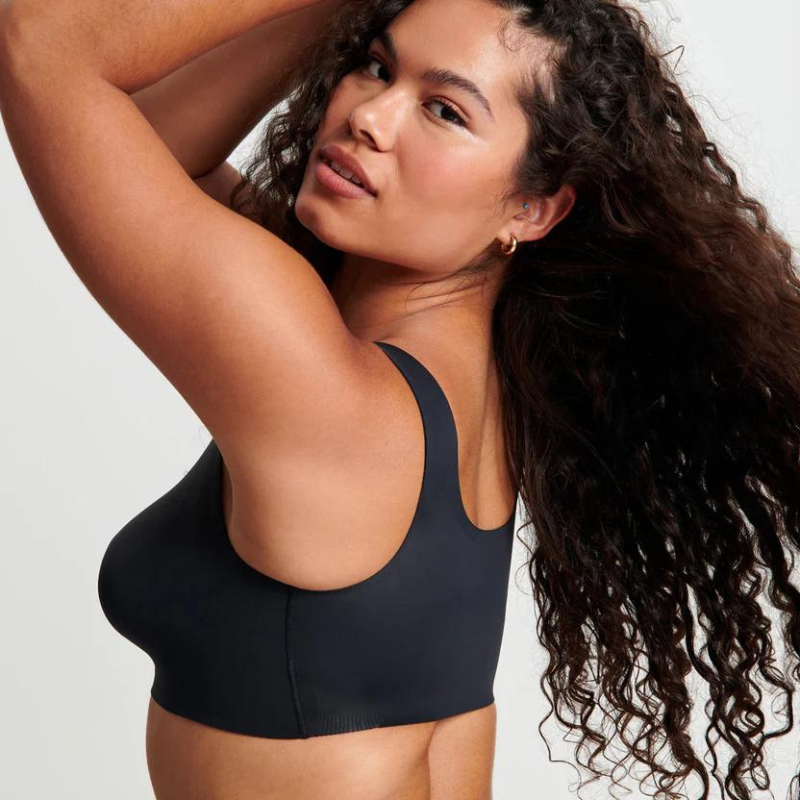 Evelyn & Bobbie Scoop Bra - Comfortable Wireless Support Bra for Women, Everyday Wear & Yoga, Black