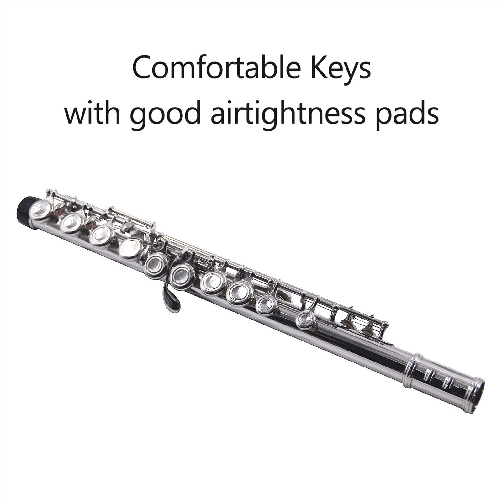 **Professional C Flute 16 Keys Closed Hole Cupronickel Flute with Carry Case, Cleaning Kit & Accessories – Perfect for Beginners, Students & Performers – Ideal for School Bands, Practice & Live Performances**