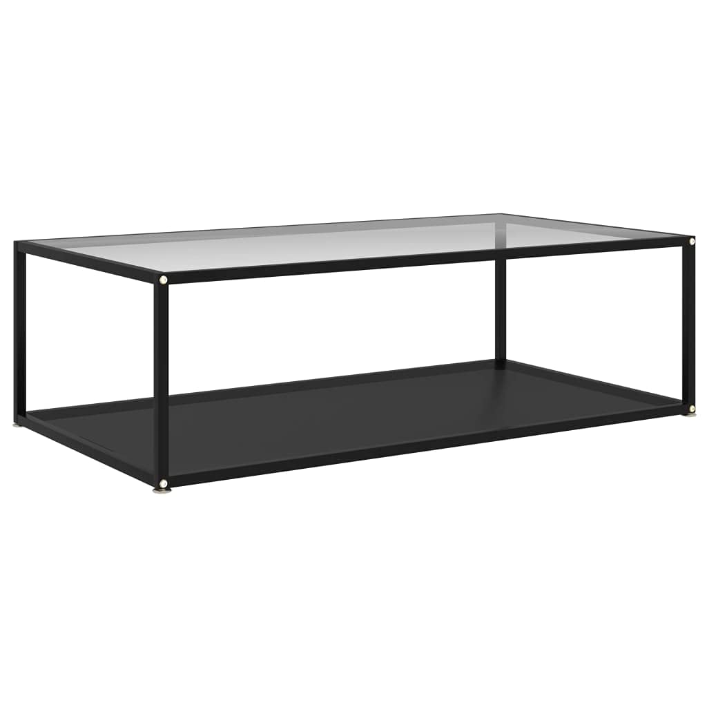 Modern Industrial Rectangle Black Coffee Table with Storage Shelf - Stylish Center & Side Table for Living Room, Lounge, or Office - Multicolor Accent Furniture for Leisure & Decor