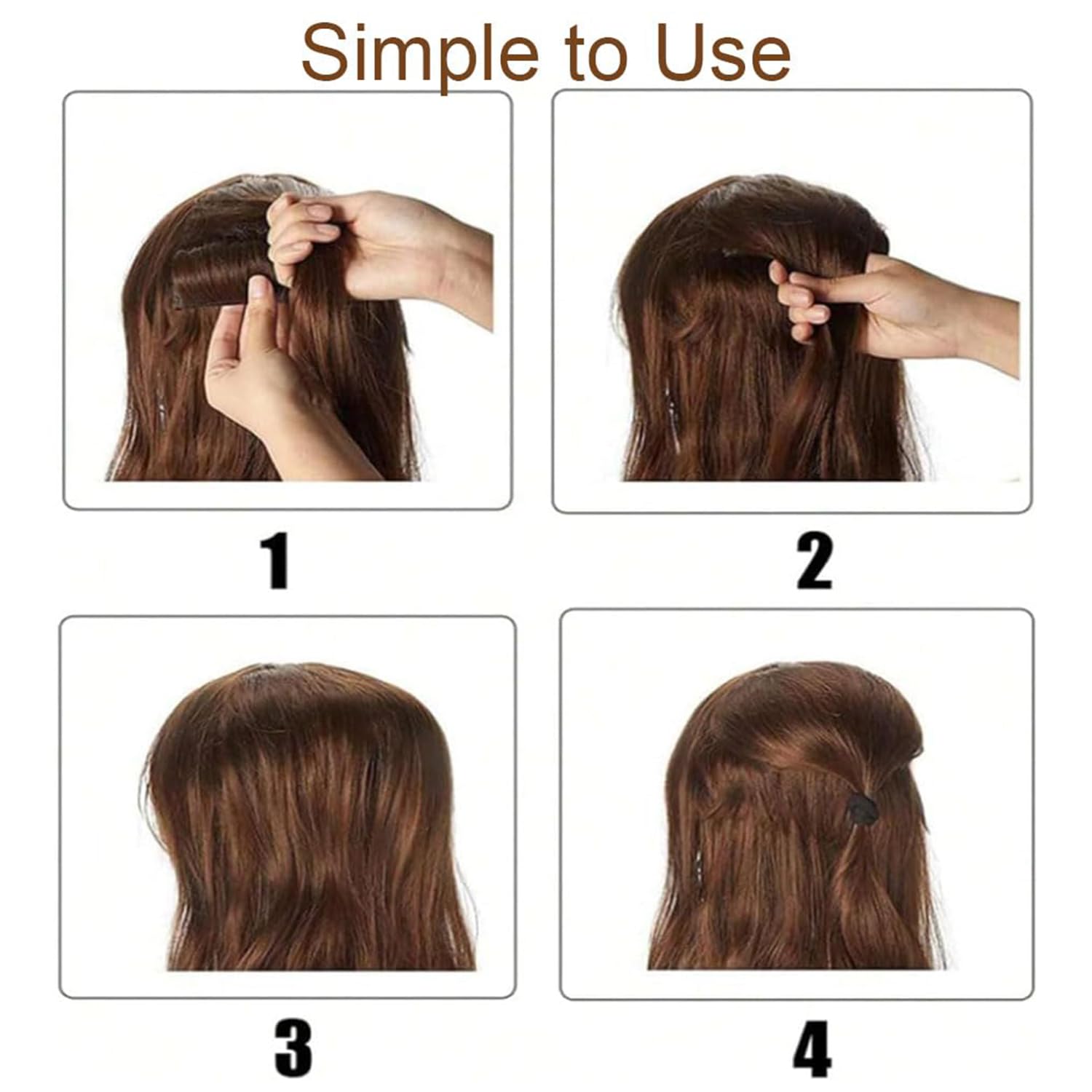 Invisible Fluffy Hair Pad for Volume & Styling - Blonde & Black Hair Extensions for Princess Look | Perfect for Weddings, Parties & Daily Hairstyling