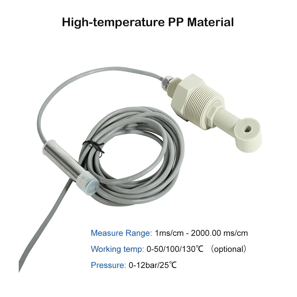 High-Precision Online Inductive Acid Alkaline Concentration Sensor - pH Level Detector for Water Treatment, Chemical Processing & Laboratory Use
