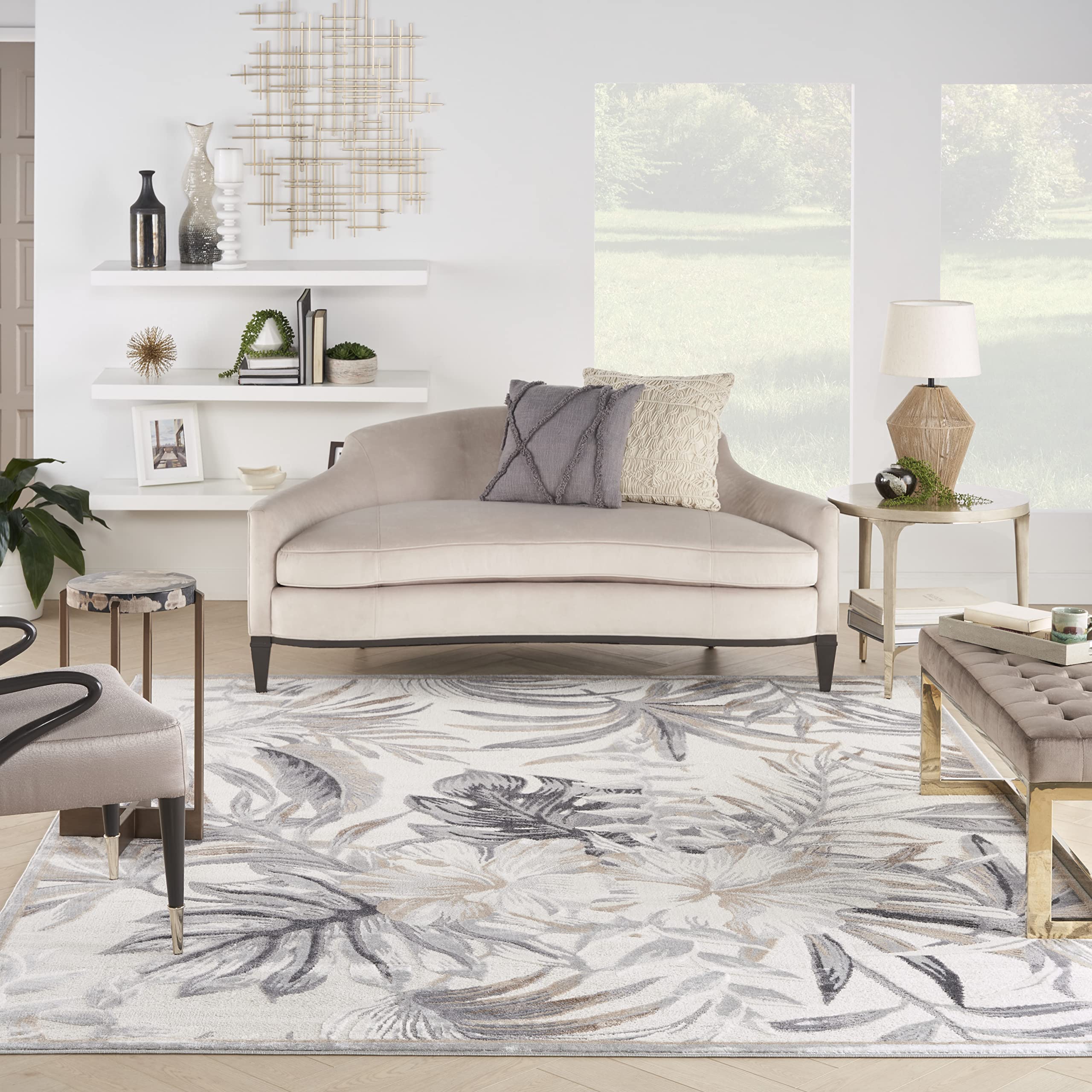 Nourison Pompeii Tropical Ivory/Grey 7'10