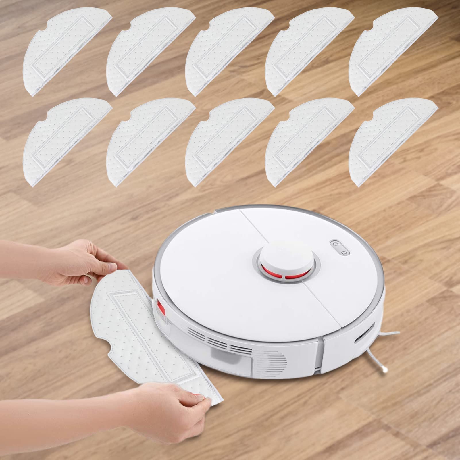 20pcs Disposable Mop Pads for Xiaomi Roborock S7/S7+/T7s/T7 Splus - Super Absorbent, Easy to Install Wet Cleaning Pads - Perfect for Hardwood Floors, Tile & Pet Hair Removal