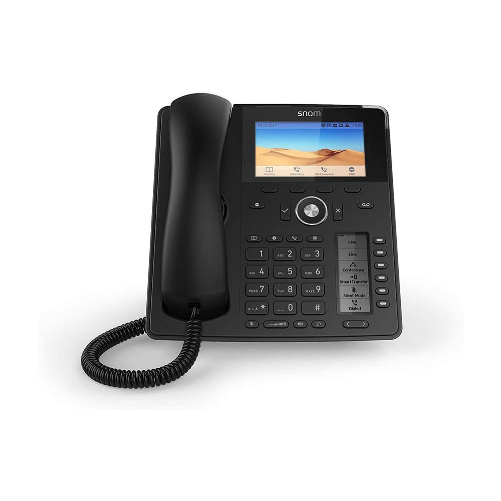 Snom D785 IP Phone - Color SIP Desk Phone with SmartScreen, 12 Hook SIP Identity Switch, Bluetooth & USB Connectivity, 48 Self-Labeling Keys (12 Physical) - Black (Model 00004349) for Office Communication & Business VoIP Solutions