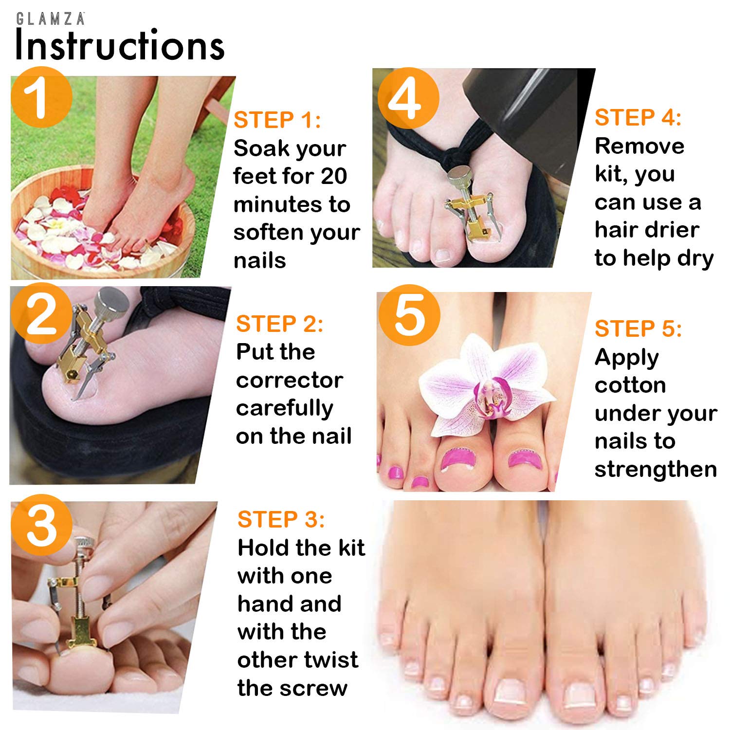 SKINAPEEL Ingrown Toenail Treatment Kit - Toe Nail Softener, Correction Oil & Clamp Tool for Pain Relief | At-Home Pedicure & Foot Care Solution