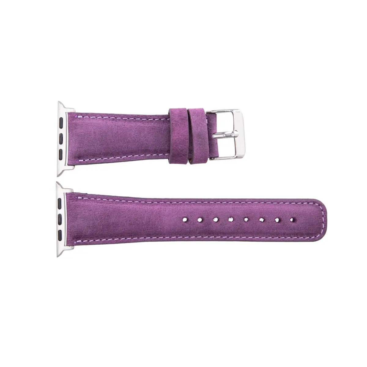 Vintage Distressed Purple Leather Apple Watch Band - Classic Replacement Strap for Apple Watch Series 1/2/3/4/5/6/7/8/SE, Perfect for Casual, Business & Everyday Wear
