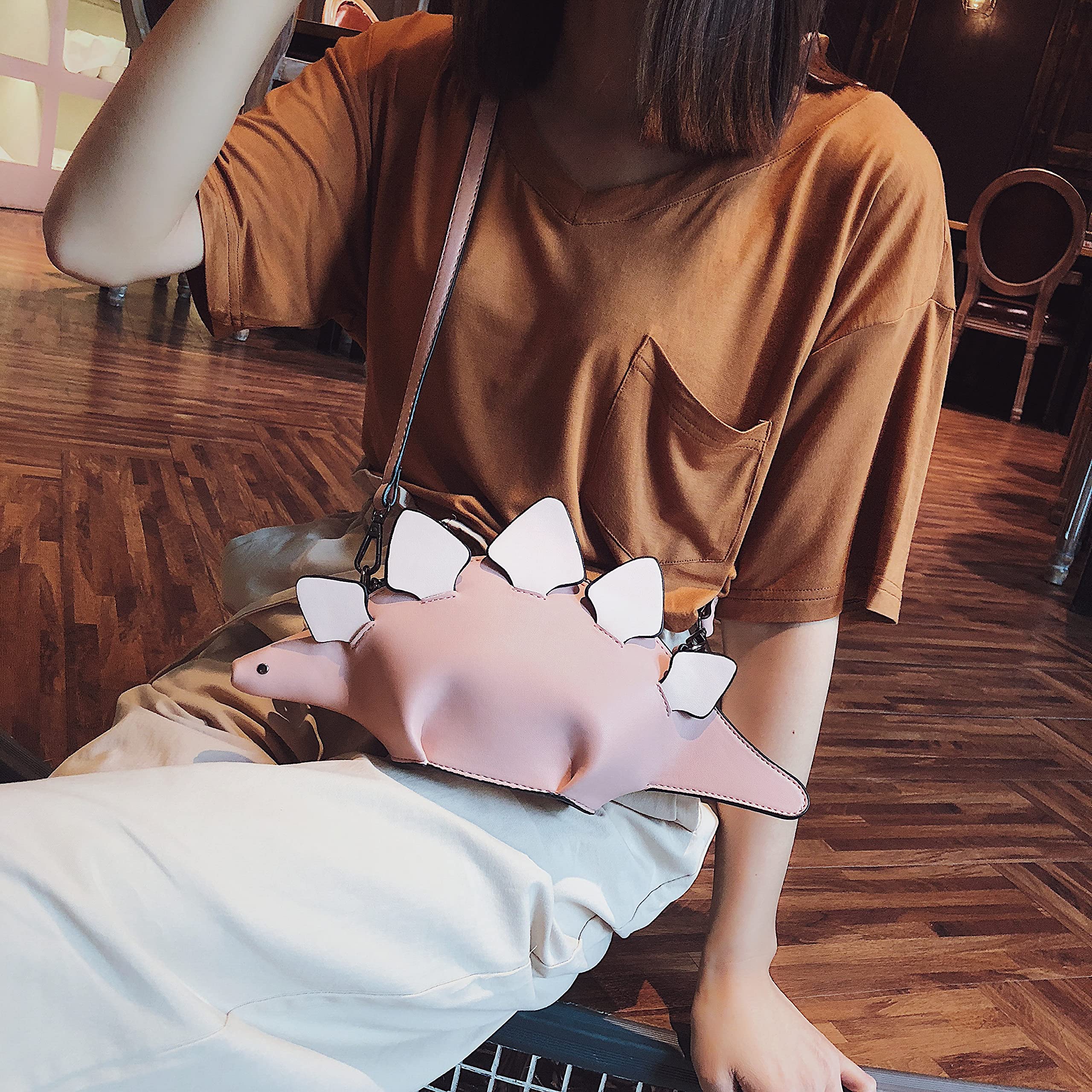 Dinosaur Shoulder Bag for Women - PU Leather Stegosaurus Crossbody Purse for Girls & Teens - Perfect for School, Travel, and Cosplay Accessories