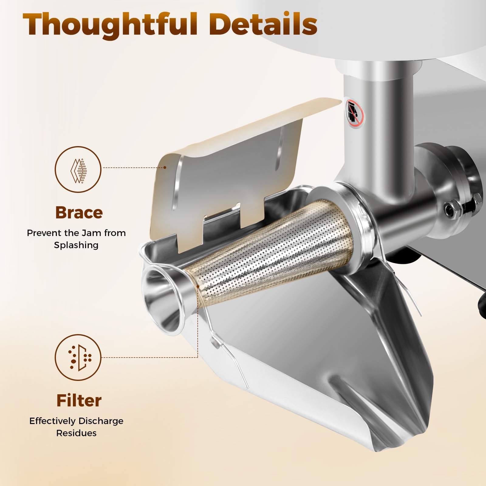 450W 110V Electric Tomato Sauce Maker & Food Grinder - 110lbs/h Stainless Steel Jam Machine with Pure Copper Motor, Funnel & Trough (21.06x9.8x13.19 Inch) - Perfect for Homemade Sauces, Jams, Purees & Baby Food Preparation