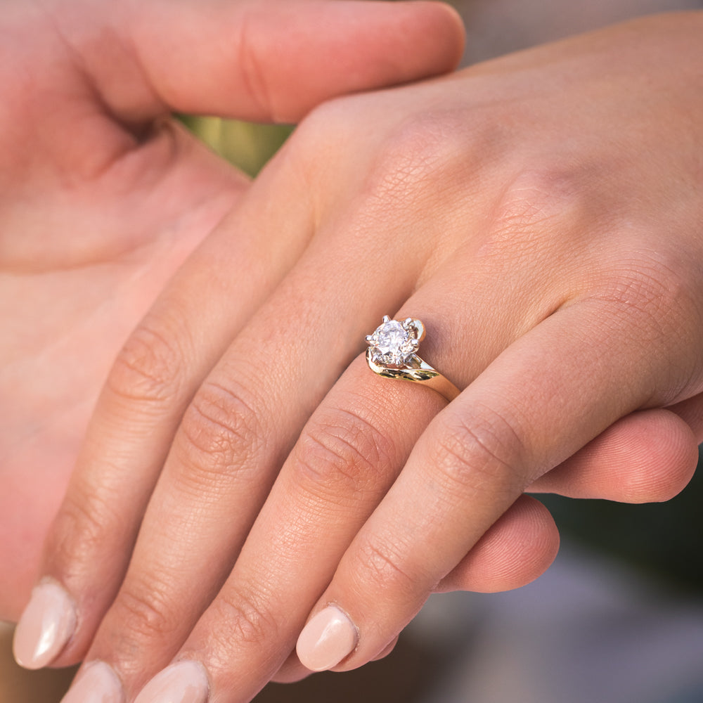 18ct Yellow Gold Solitaire Ring with 1.5 Carat Australian Diamond - Elegant Engagement Wedding Ring for Women