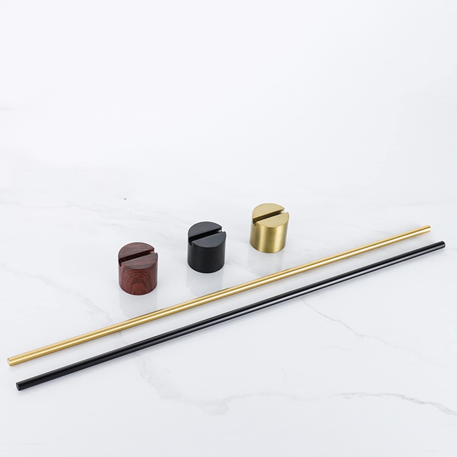Luxury Brushed Gold Adjustable Single Towel Bar - Nordic Minimalist Bathroom Towel Rack - Wall Mounted (Black Seat & Gold Pole, 60cm) - Perfect for Modern Bathrooms, Guest Rooms & Spa Retreats