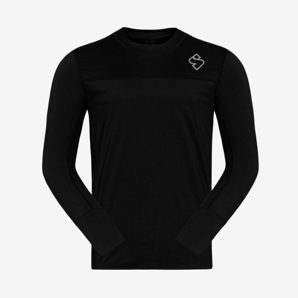 Hunter Men's MTB Long Sleeve Cycling Jersey - Black - Breathable & Moisture-Wicking for Mountain Biking & Outdoor Adventures