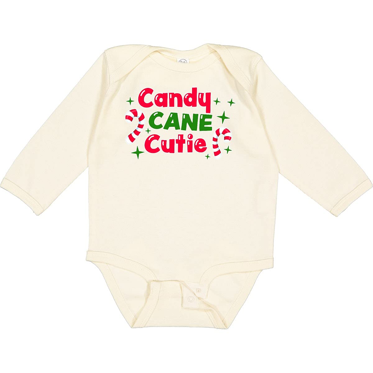 Inktastic Christmas Candy Cane Cutie Baby Bodysuit - Festive Long Sleeve Creeper for Holiday Photos & Family Gatherings