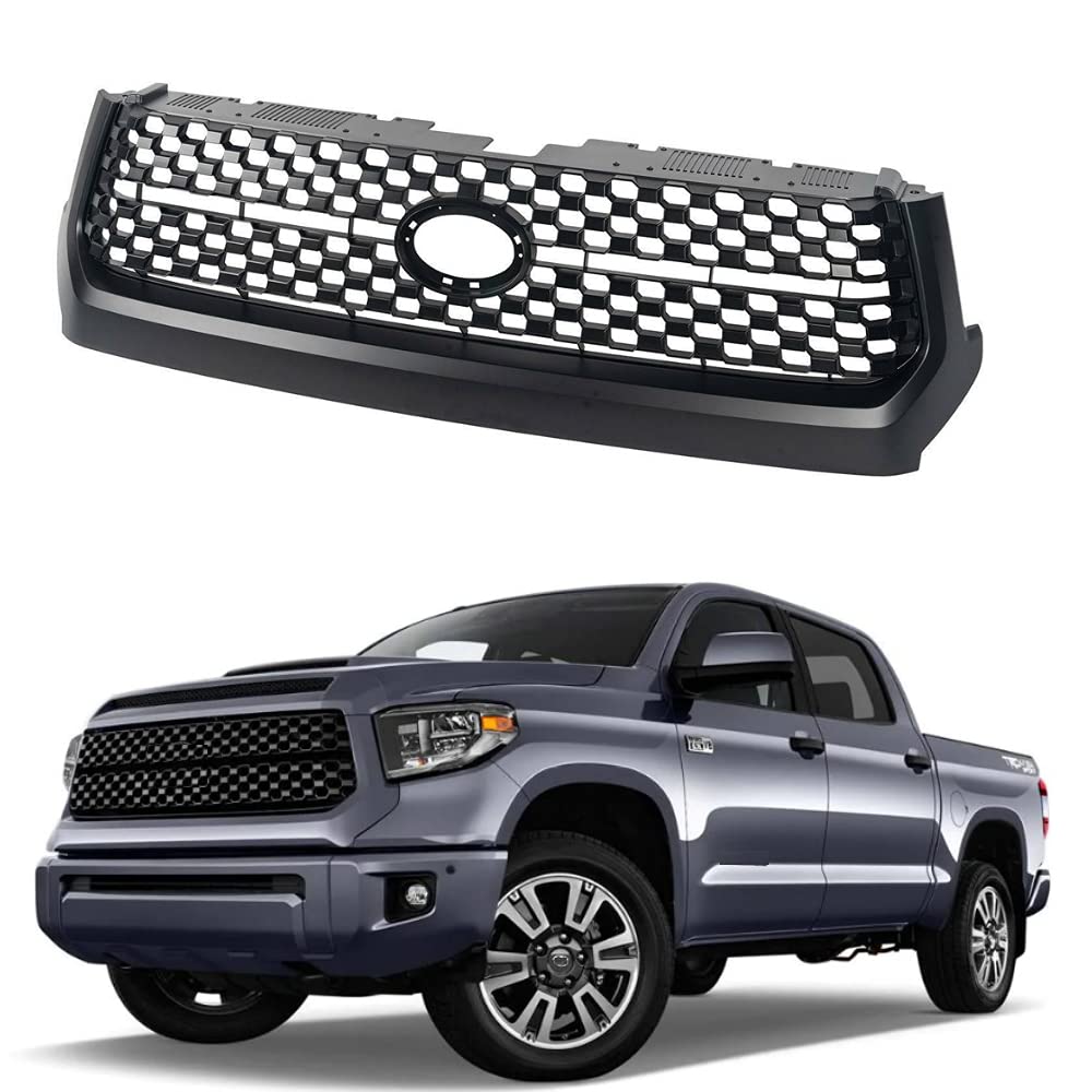 Matte Black Front Bumper Grille Replacement for 2014-2020 Toyota Tundra - Durable Aftermarket Upgrade for Off-Road & Custom Truck Styling