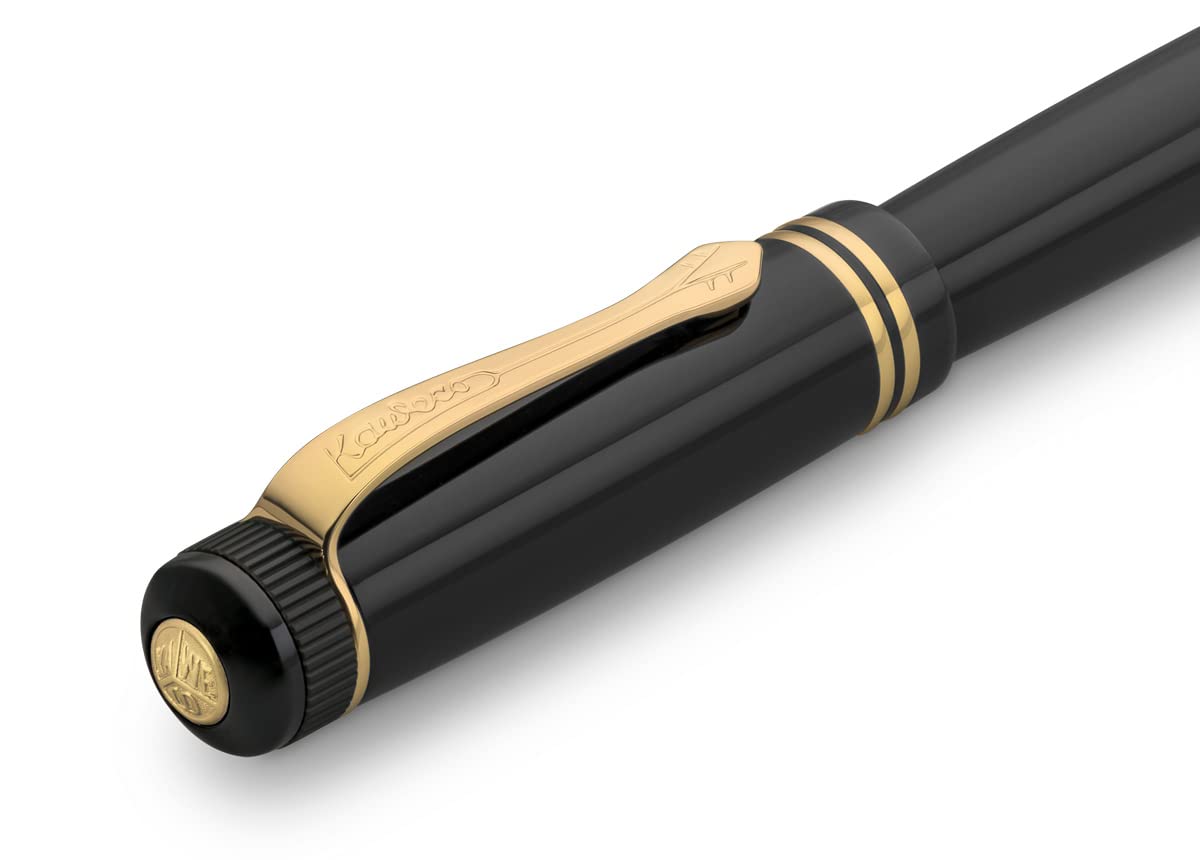 Kaweco DIA2 Gold Gel & Ballpoint Pen - Classic Design with 0.7mm Ceramic Ball Rollerball Refill - 16cm Nostalgic Acrylic Pen for Office, Journaling & Gift Giving