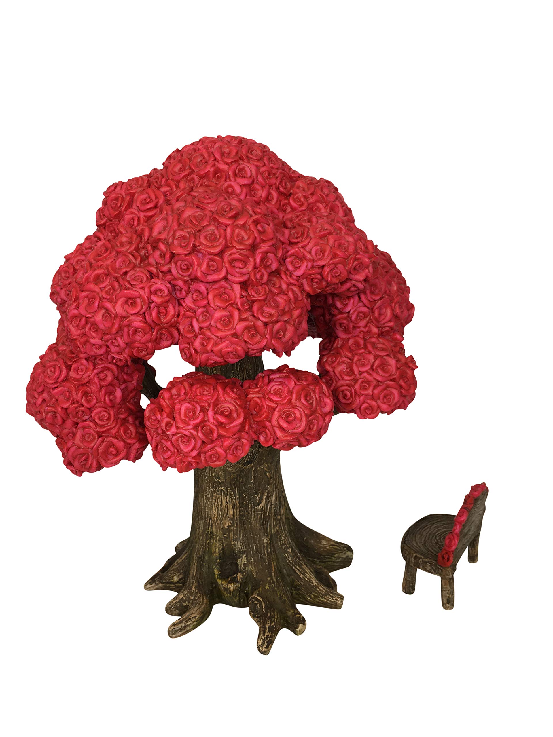 GlitZGlam Fairy Garden Miniature Tree - Mrs. Rose Pink Rose Tree of Azar (9 Inch Tall) for Garden Fairies & Gnomes | Beautiful Azarian Collection Fairy Garden Accessory | Perfect for Fairy Gardens, Terrariums & Home Decor