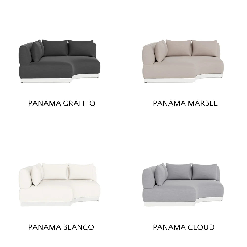 Amalfi Outdoor Curved Corner Sectional Sofa Set - Waterproof Patio Furniture for Backyard, Poolside & Garden - Modern All-Weather Wicker Conversation Set with Cushions