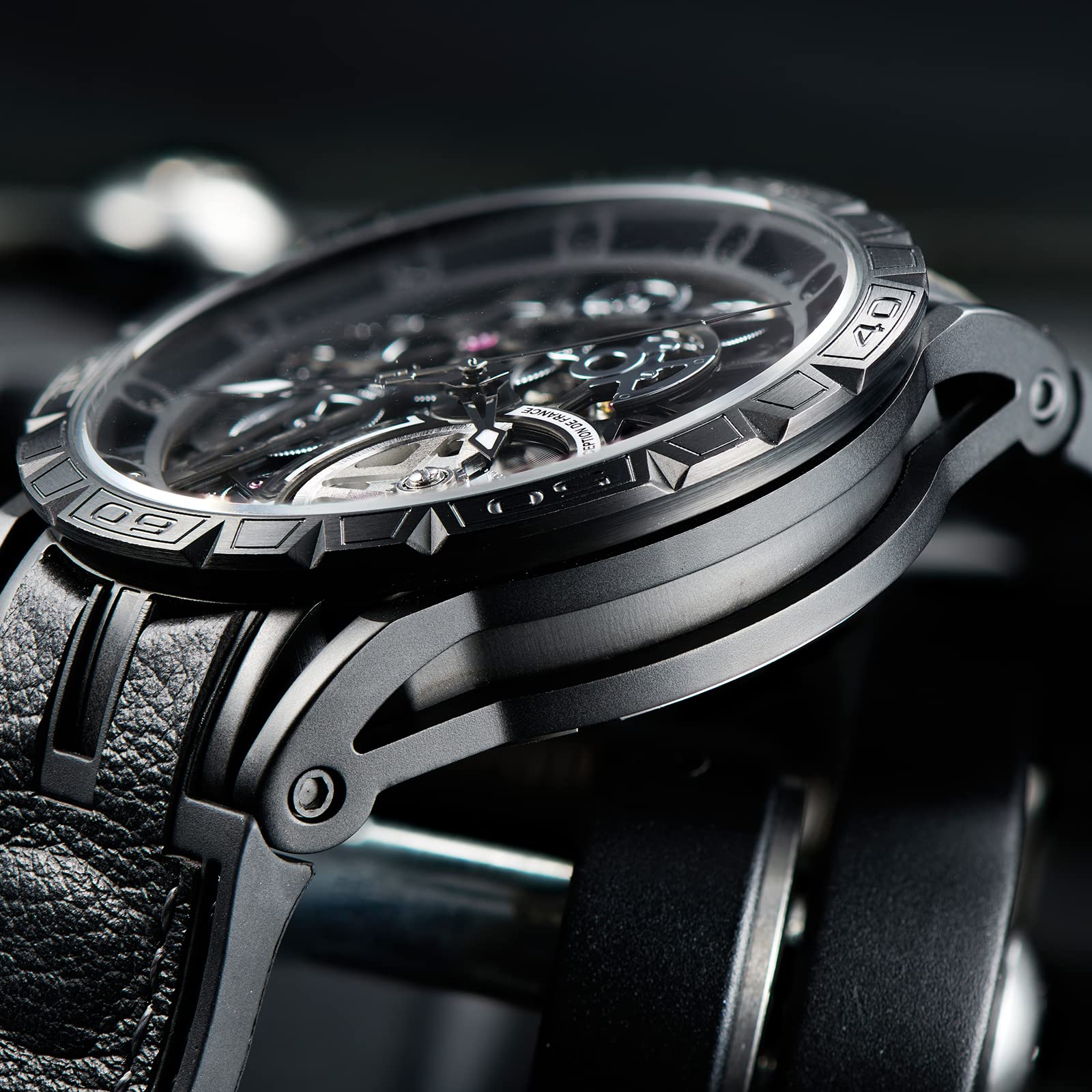 Top Luxury Designer Automatic Skeleton Dial Steel Watch - Genuine Leather Strap for Men, Perfect for Business, Formal Events & Everyday Wear