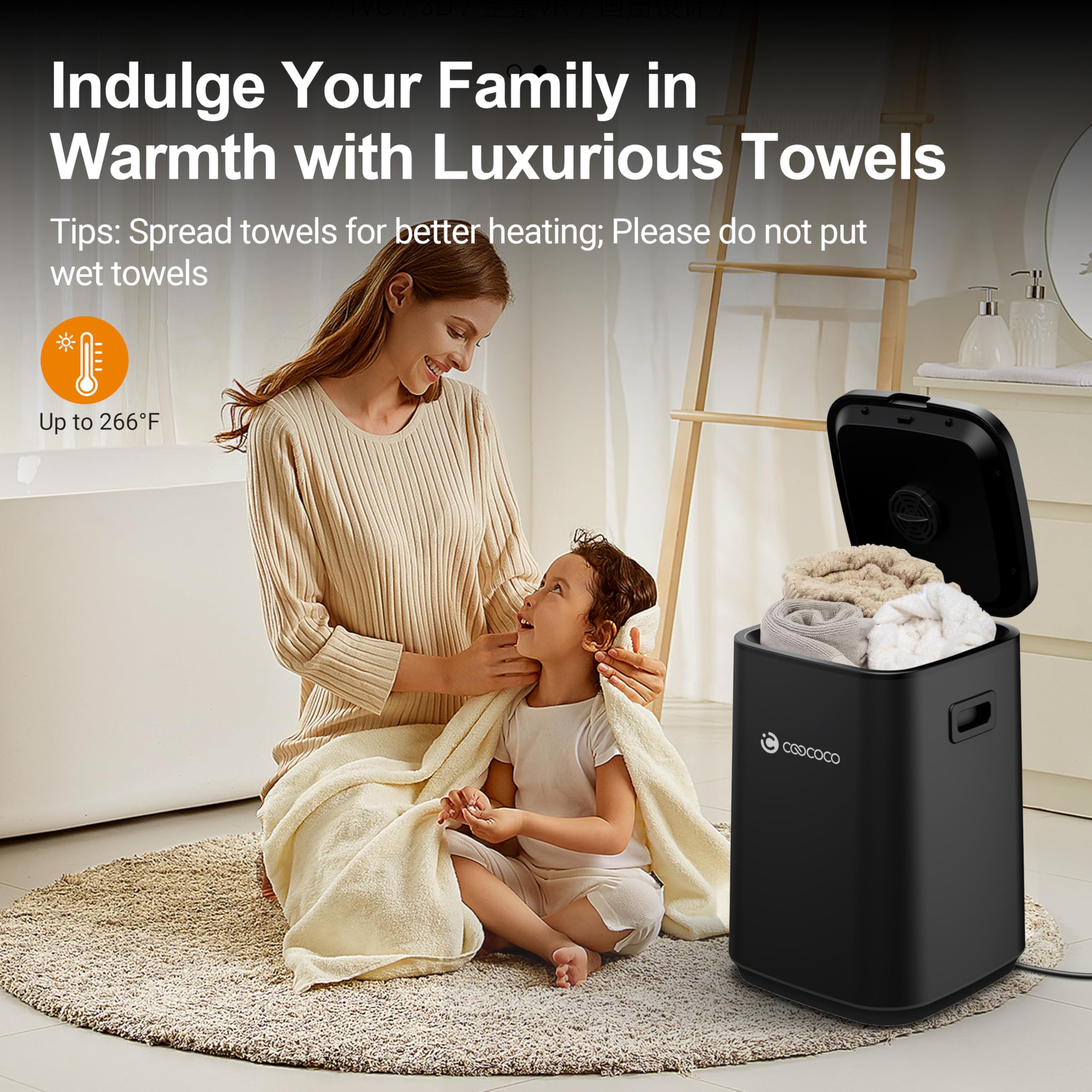 Premium 23L Large Towel Warmer & Blanket Heater for Bathroom - Child Lock, 24H Timer, LED Display - Perfect Housewarming Gift for Women & Men - Ideal for Spa, Salon, and Home Relaxation