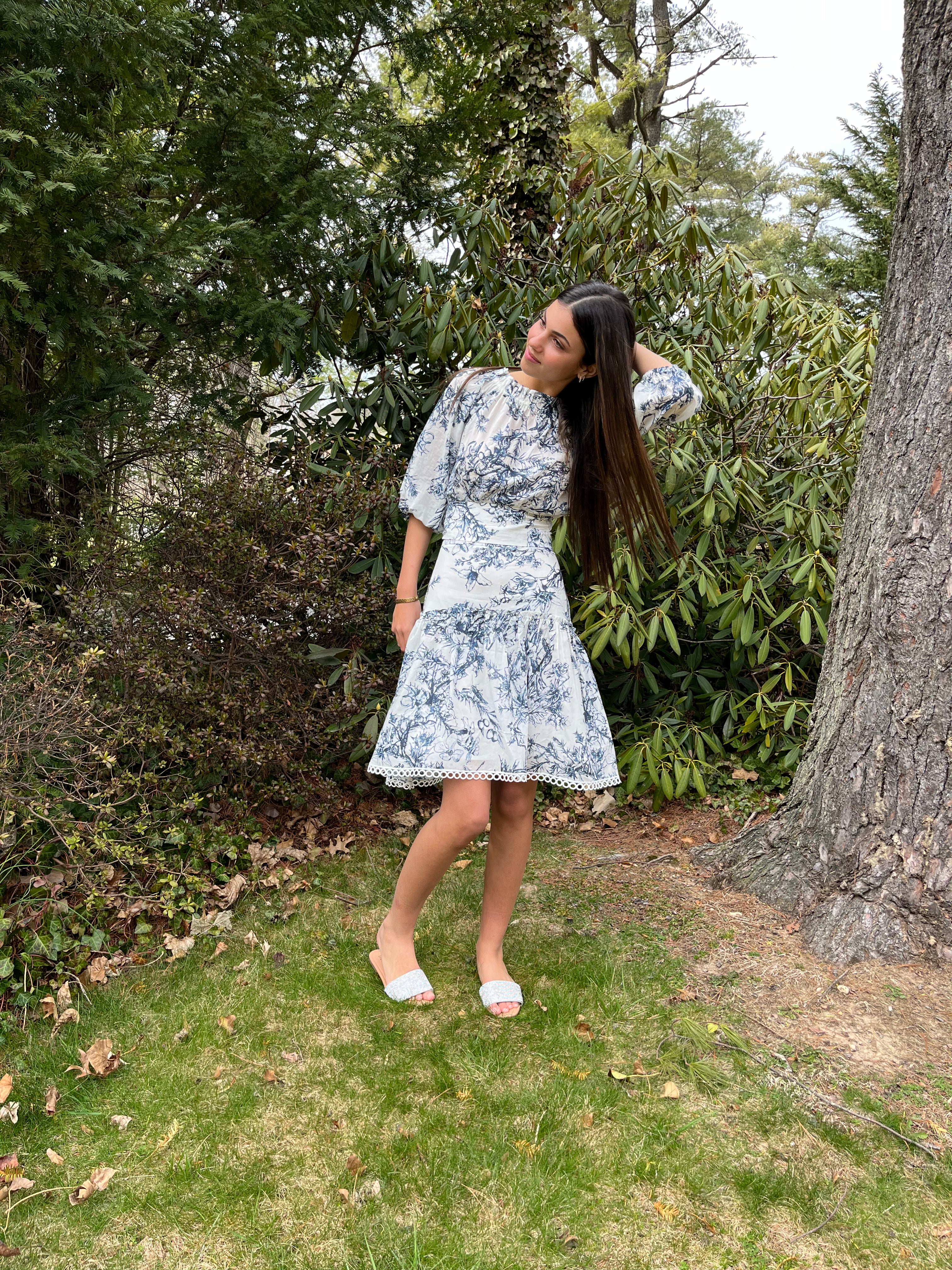 Floral Toile Skirt for Women - Vintage French Inspired A-Line Midi Skirt | Perfect for Summer Dresses, Boho Outfits & Casual Wear