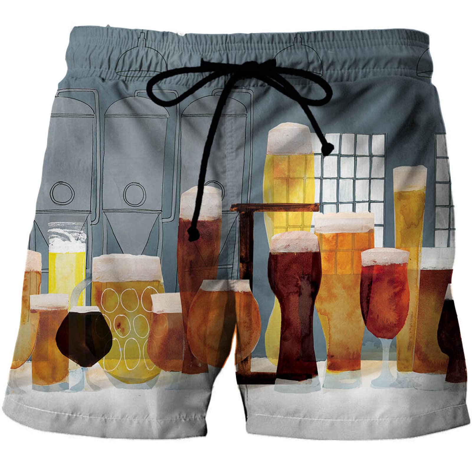 BHANSSKXBG Men's Quick-Dry Swim Trunks with Drawstring Waistband - 2 Pockets, Surfing, Running & Beach Shorts for Men (Size up to 6XL) - Perfect for Swimming, Water Sports & Summer Outdoor Activities