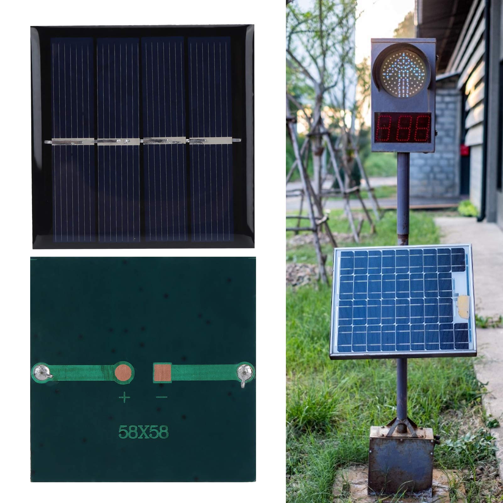 4Pcs 0.45W 2V 58x58mm PET Solar Panel Charger - DIY Solar Charging Board Module for Outdoor, Camping, RV, and Emergency Power Supply - Portable Solar Power Accessories