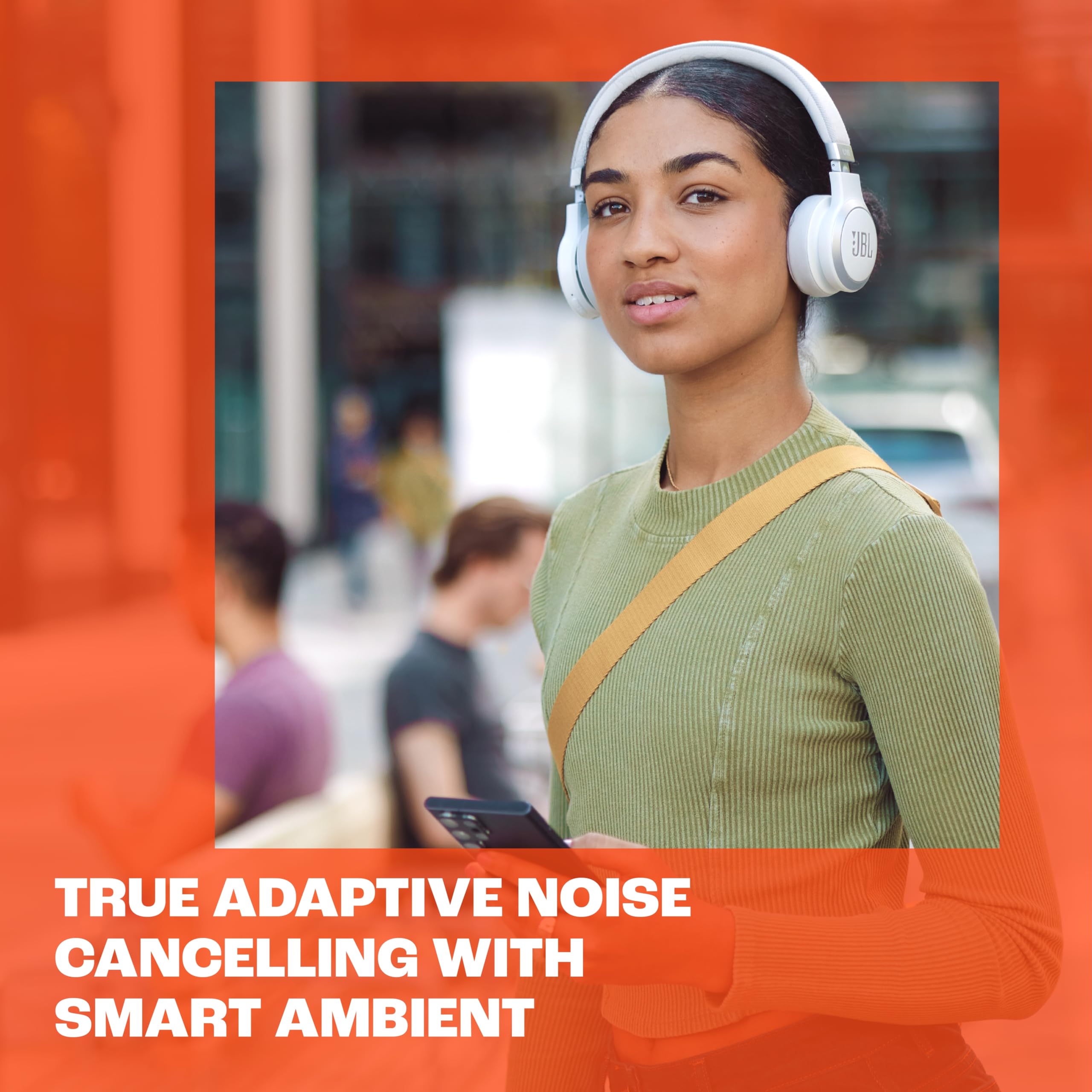 JBL Live 670NC Wireless On-Ear Headphones with Active Noise Cancelling, 65H Battery Life & Hi-Res Audio - White | Perfect for Travel, Work & Music Lovers