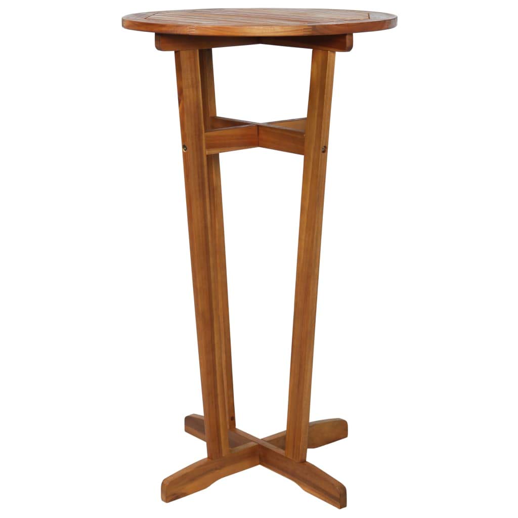 Round Acacia Wood Bar Table 23.6