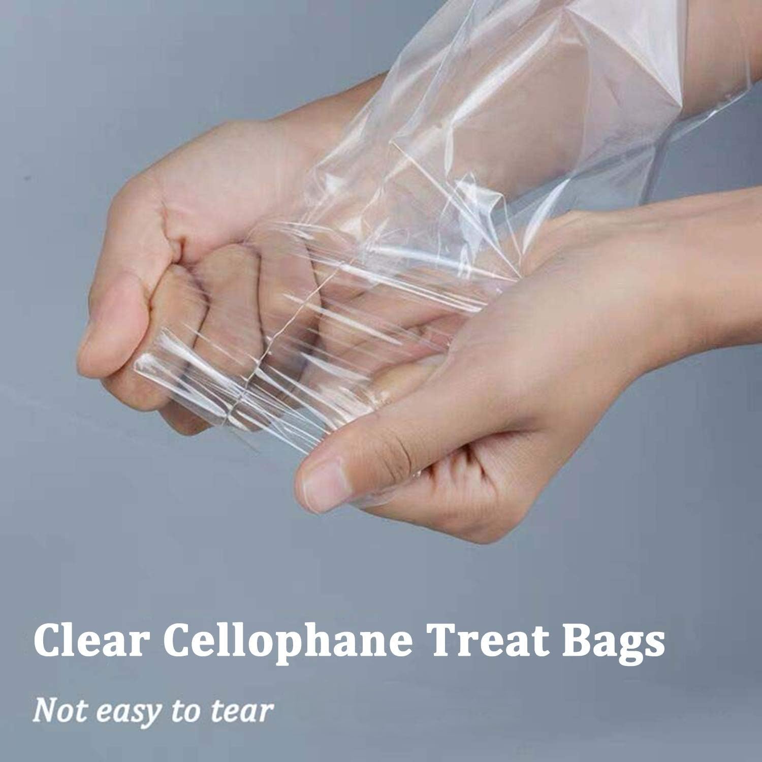 Morepack 200 PCS Clear Cellophane Treat Bags with Twist Ties - 7