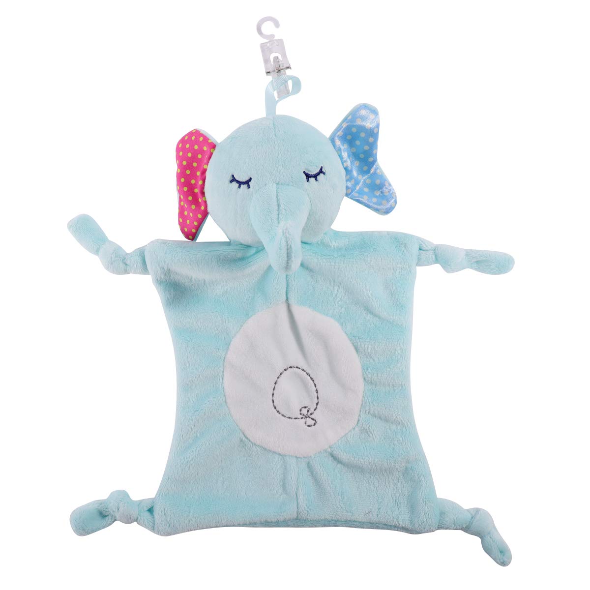 SOIMISS Cute Baby Animal Comforter Toy - Soft Soothing Comfort Towel for Boys & Girls (Elephant Pattern, 30cm) - Perfect for Nursery, Travel & Sensory Play
