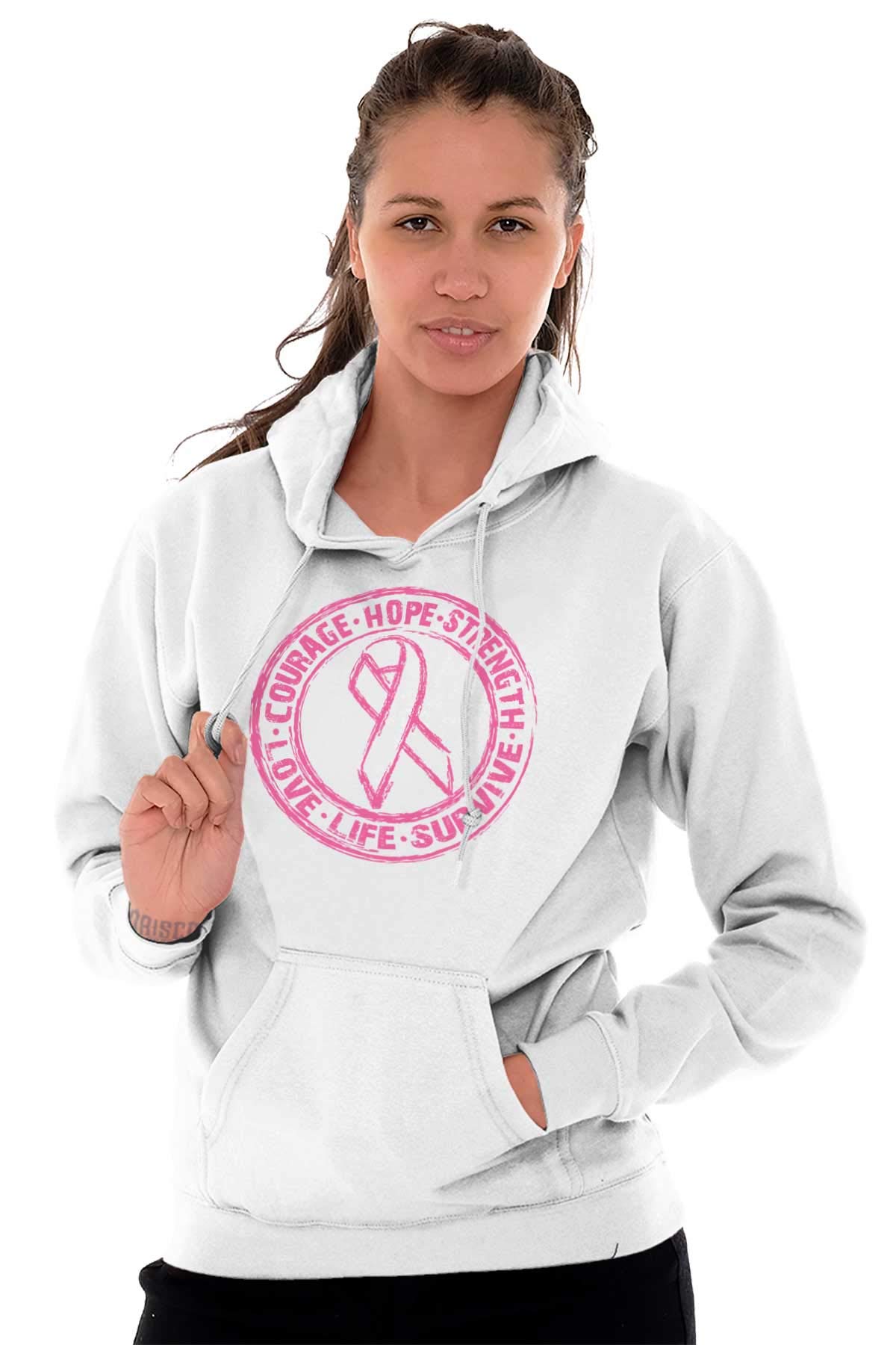 Courage Strength Love Life Support Hoodie Sweatshirt for Women - Comfortable Pullover Sweater for Everyday Wear & Motivational Gifts