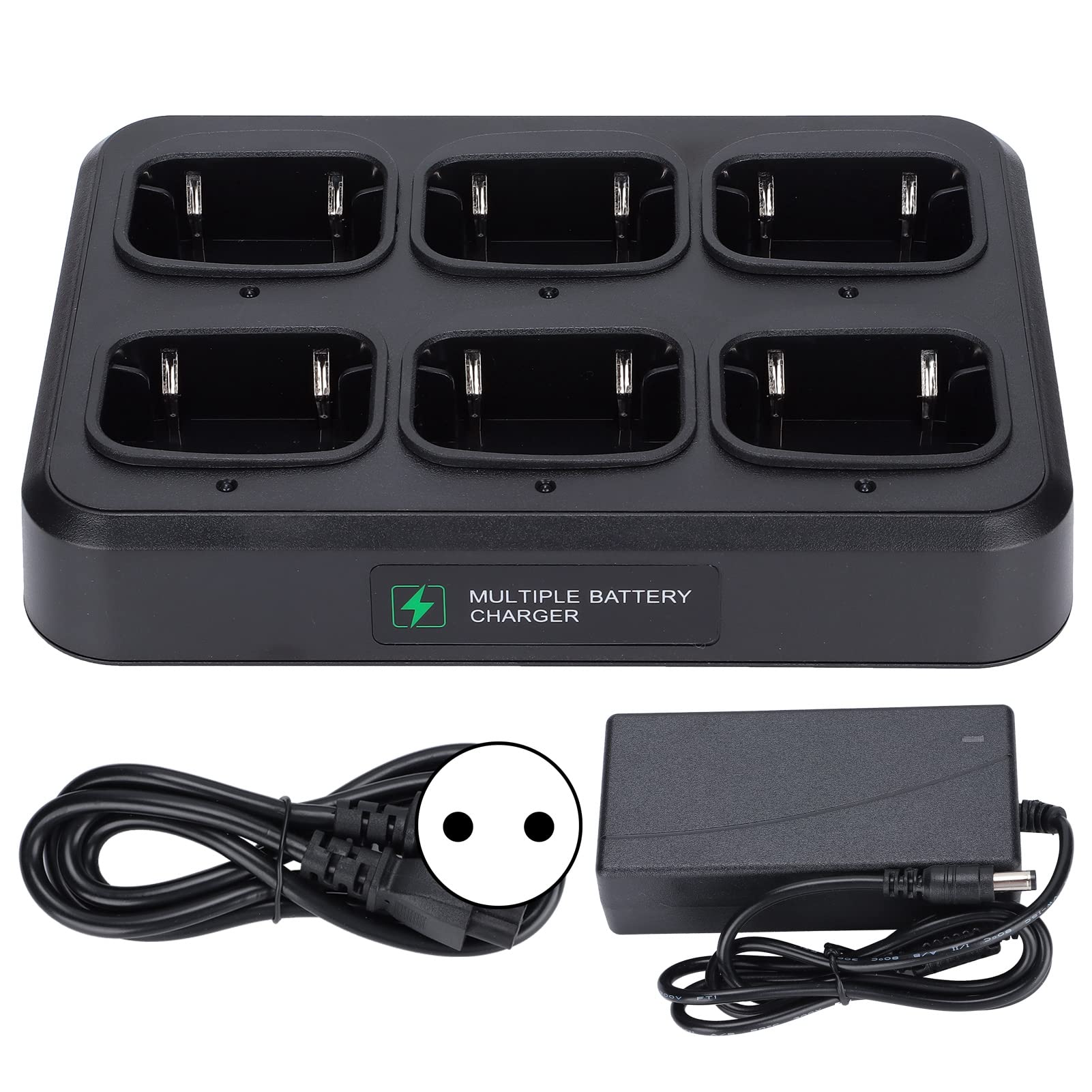 6-in-1 Multi-Unit Charging Station with LED Display & EU Adapter - Fast Charger for Retevis RT8 RT81 RT82 RT83 RT87 RT50 Walkie Talkies - Perfect for Security Teams, Construction Sites & Outdoor Adventures