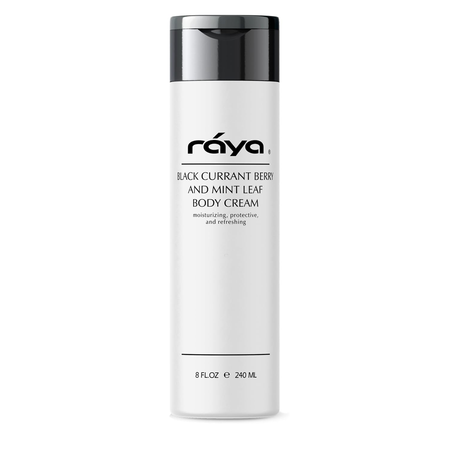 Raya Black Currant Berry & Mint Leaf Body Cream 8 oz - Natural Moisturizing Hydrating Lotion for Dry Skin - Soothes Irritation & Prevents Dehydration - Perfect for Daily Use, After Shower & Nighttime Skincare Routine (S-522)