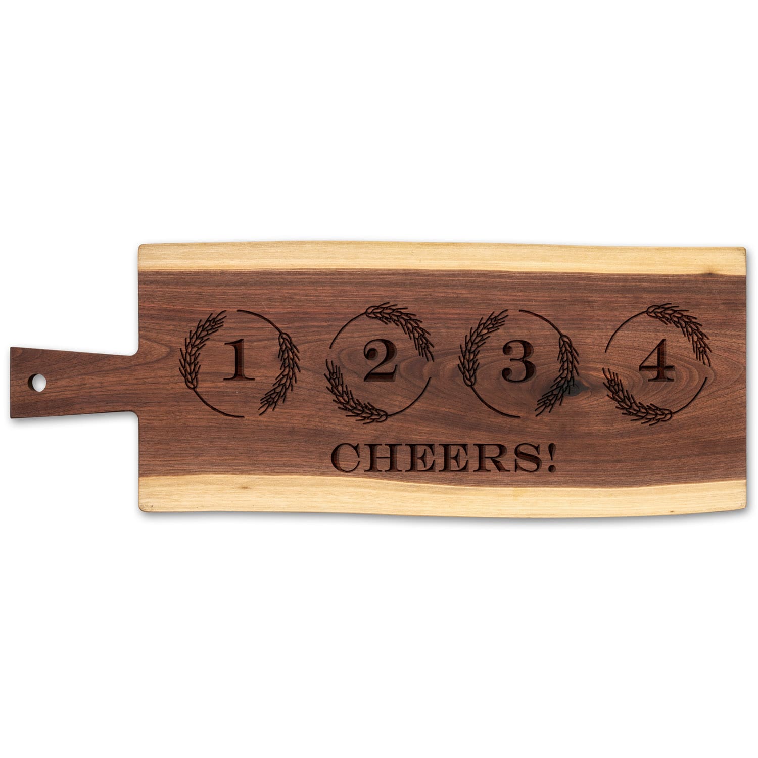 Live Edge Walnut Single Handle Charcuterie Board | Beer Flight Tray | 20