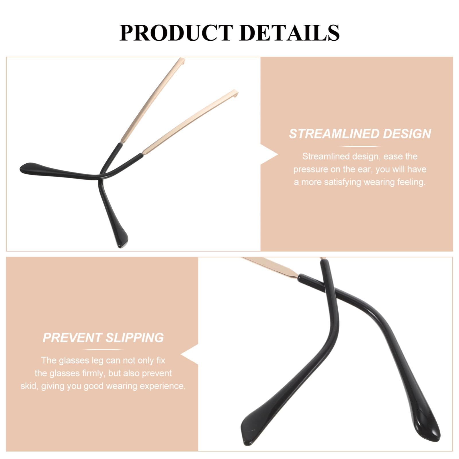 Alipis Metal Glasses Arm Replacement Kit with Screws - Golden Eyeglass Temple Legs Repair Parts for Sunglasses & Reading Glasses | Perfect for DIY Glasses Repair at Home or Office