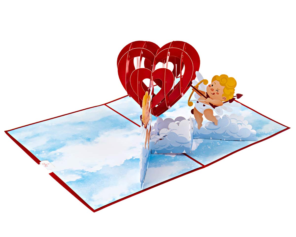 Valentines Day Pop Up Greeting Cards - Romantic 'Cupid's Heart' 3D Card for Wife, Husband & Loved Ones | Perfect for Anniversaries, Weddings & Special Occasions | Express Your Love with Unique Pop-Up Design