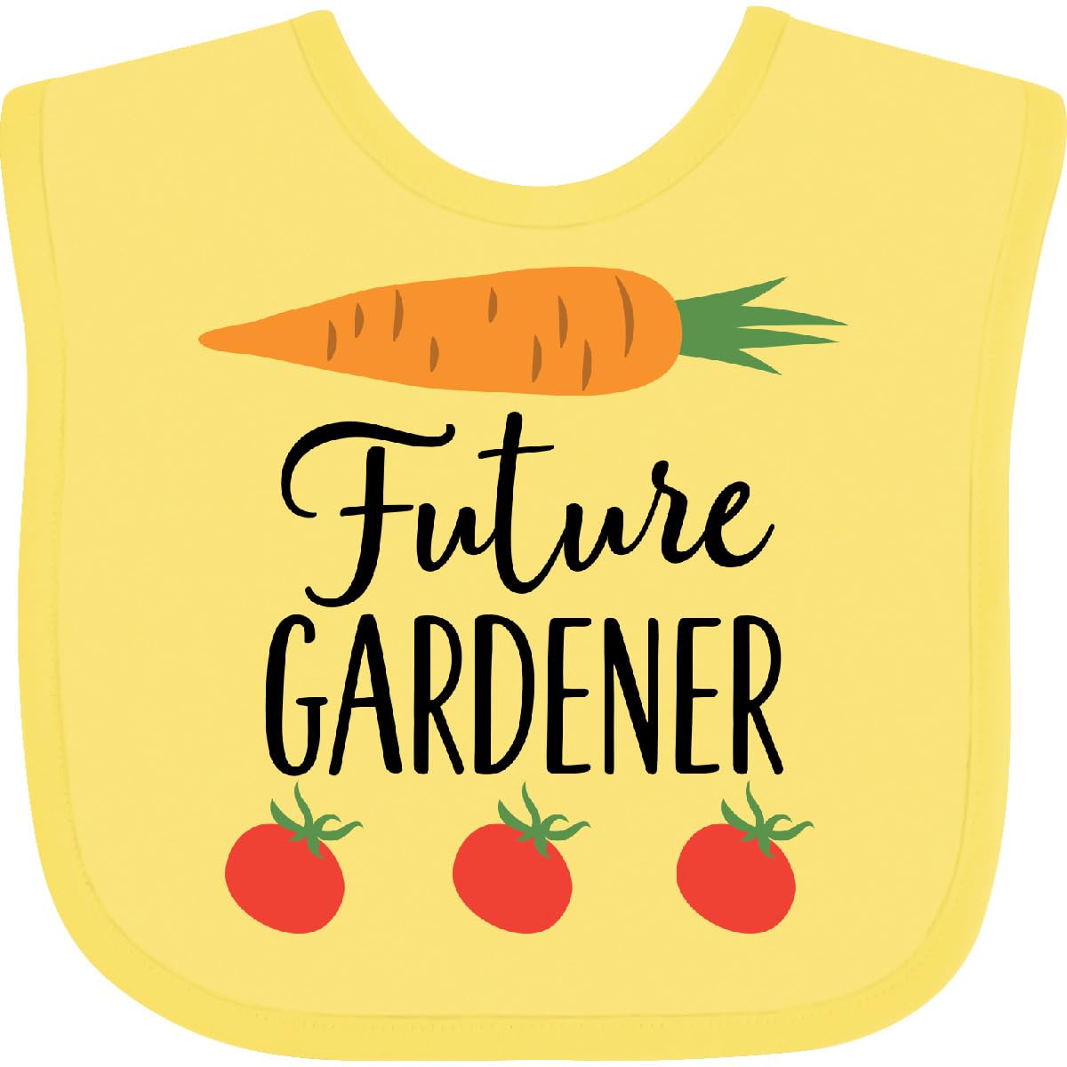 Inktastic Gardening Future Gardener Baby Bib - Adorable Organic Cotton Bib for Toddlers & Infants - Perfect for Feeding, Playtime & Photo Shoots - Cute Gardening-Themed Gift for New Parents