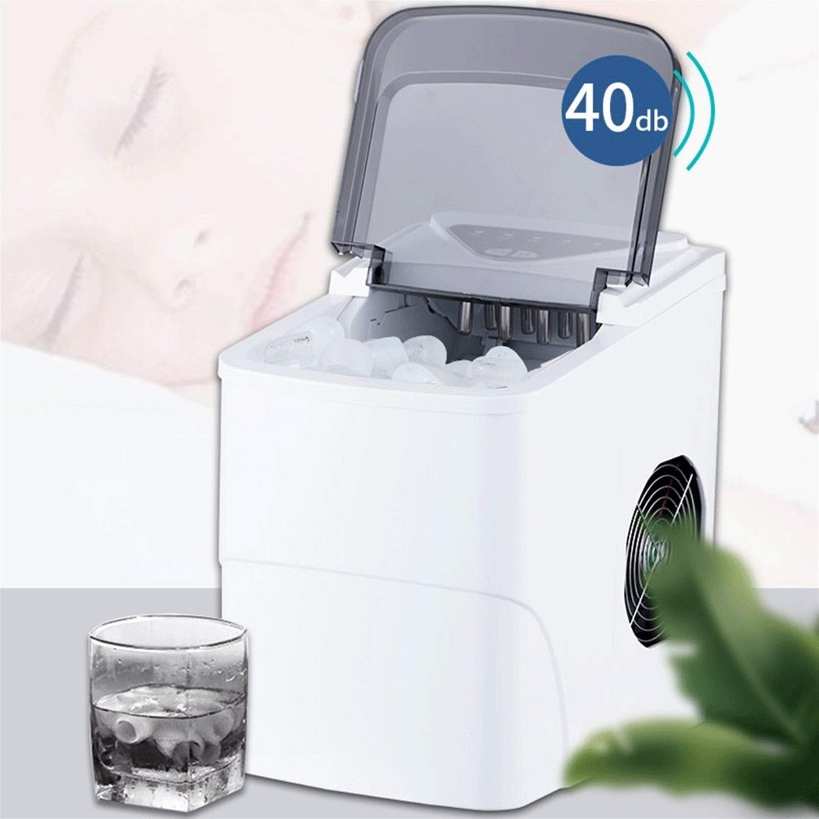 Fast Countertop Ice Maker Machine - 9 Bullet Ice Cubes in 6-13 Minutes, 2.2L Capacity for Home, Kitchen, Office & Bar | Perfect for Cocktails, Iced Coffee & Entertaining (ZLSP)