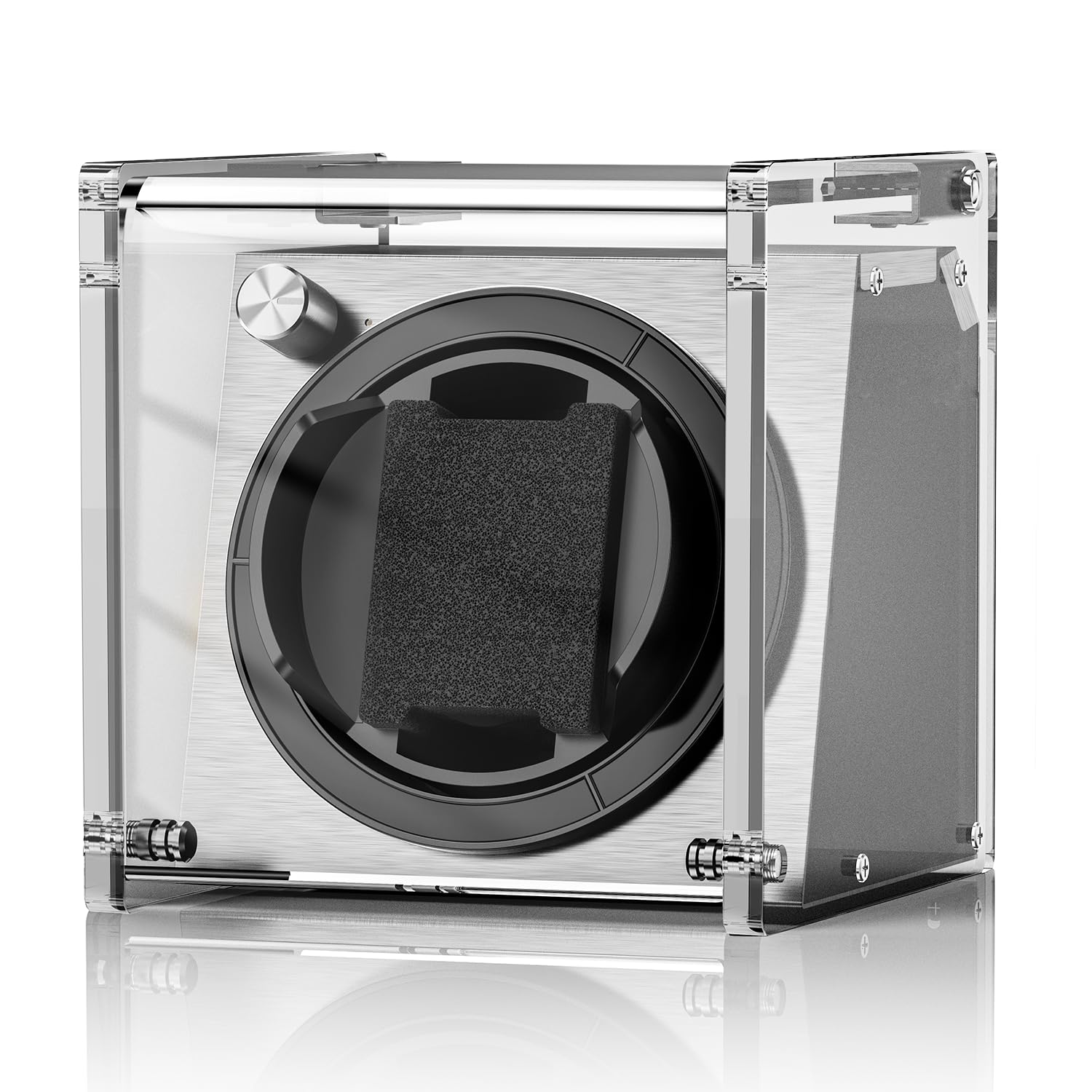 Premium Automatic Watch Winder for Single Watch - Quiet Motor with 4 Rotation Modes, Clear Display | Perfect for Luxury Watch Storage & Display at Home/Office