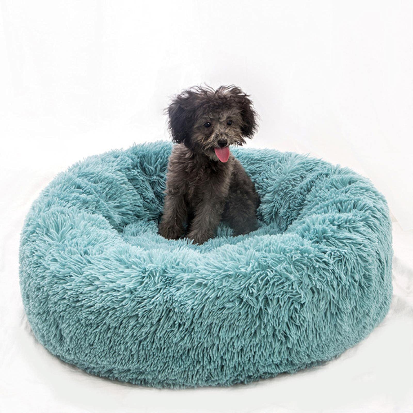 Madezz Round Cat Bed - Winter Warm Dog House & Plush Sleeping Bag - Super Soft Pet Bed & Puppy Pad for Cozy Indoor Pet Nap