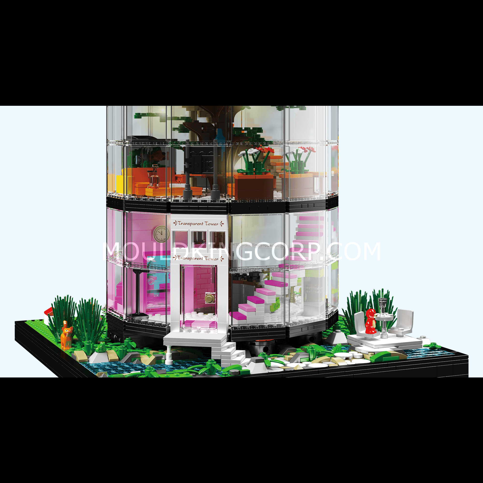 Mould King 16013 Transparent Urban Oasis Building Set | 3,466 Piece DIY Model Kit for Adults & Teens - Creative Home Decor & Office Display
