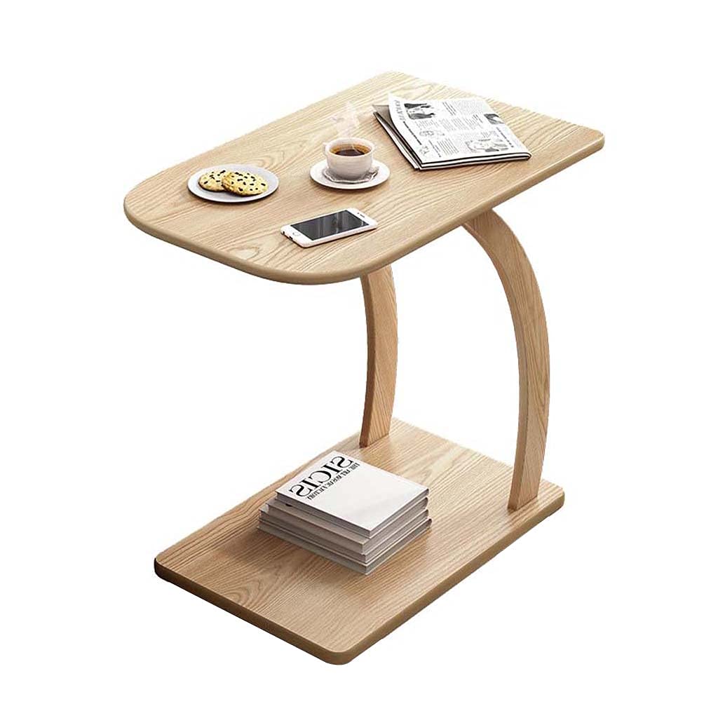 C-Shaped End Table with Laptop Holder - Portable Side Table for Sofa, Bed & Desk - Coffee Tray & Workstation for Notebook, Tablet - Perfect for Living Room, Bedroom & Home Office Use