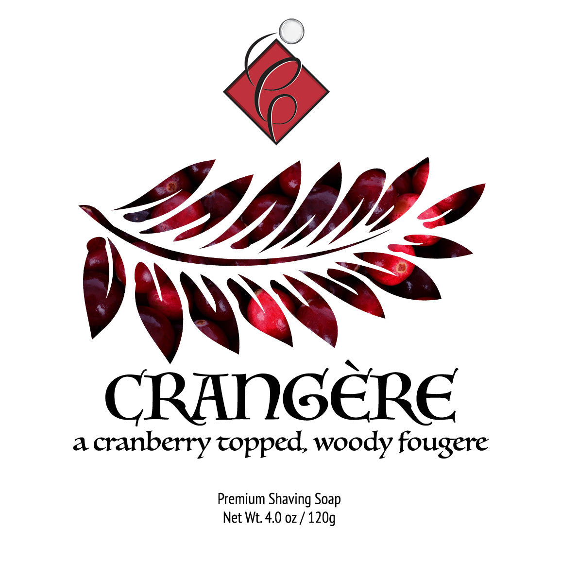 Catie’s Bubbles Crangere Premium Shaving Soap for Men - Luxury Vegan Shaving Cream with Shea Butter & Essential Oils - Perfect for Wet Shaving & Beard Care at Home or Travel