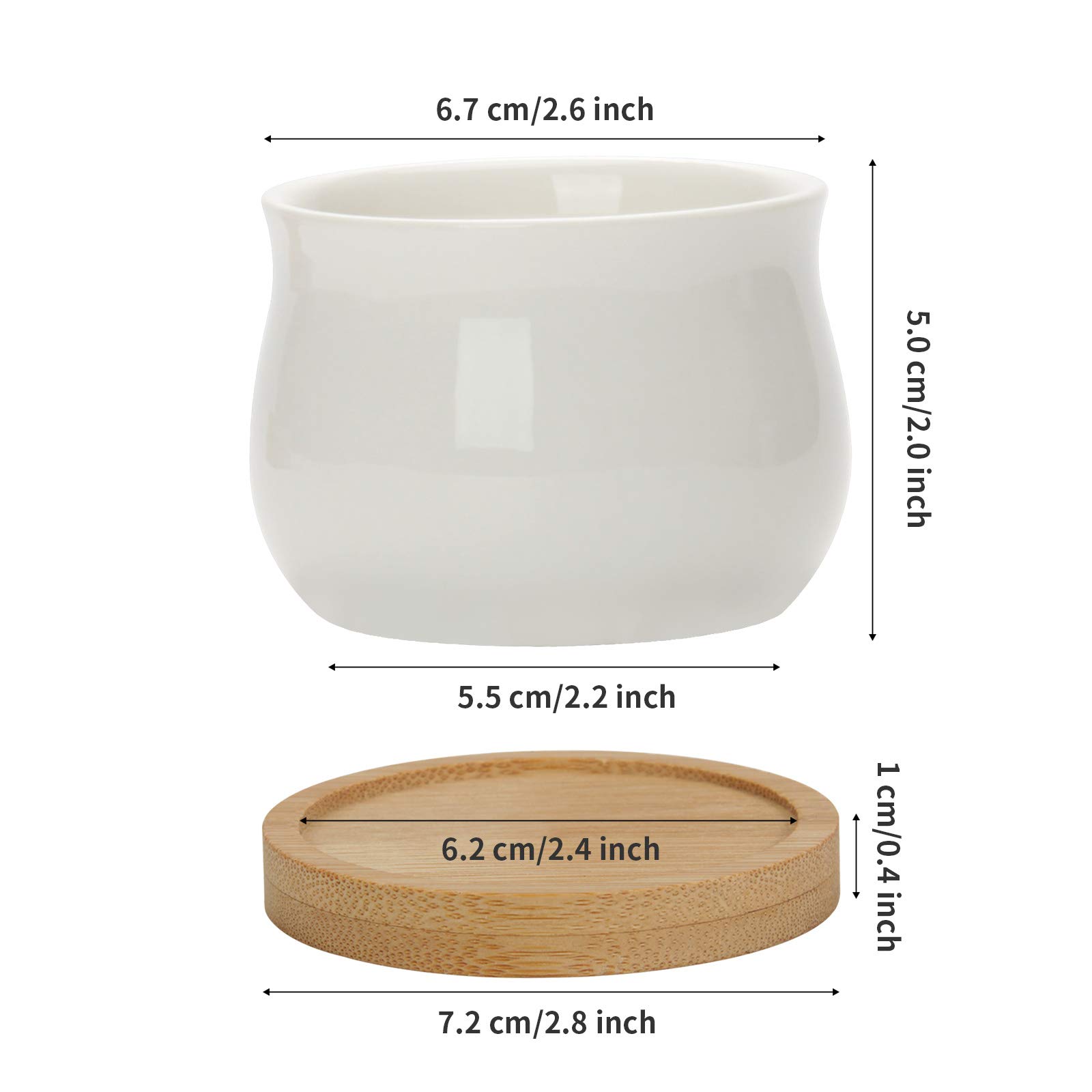 ZOUTOG 12 Pack 2.5 Inch White Mini Ceramic Succulent Pots with Drainage Hole - Small Square Pattern Planters for Indoor Plants, Home Decor, Office Desk, Wedding Favors (Plants Not Included)
