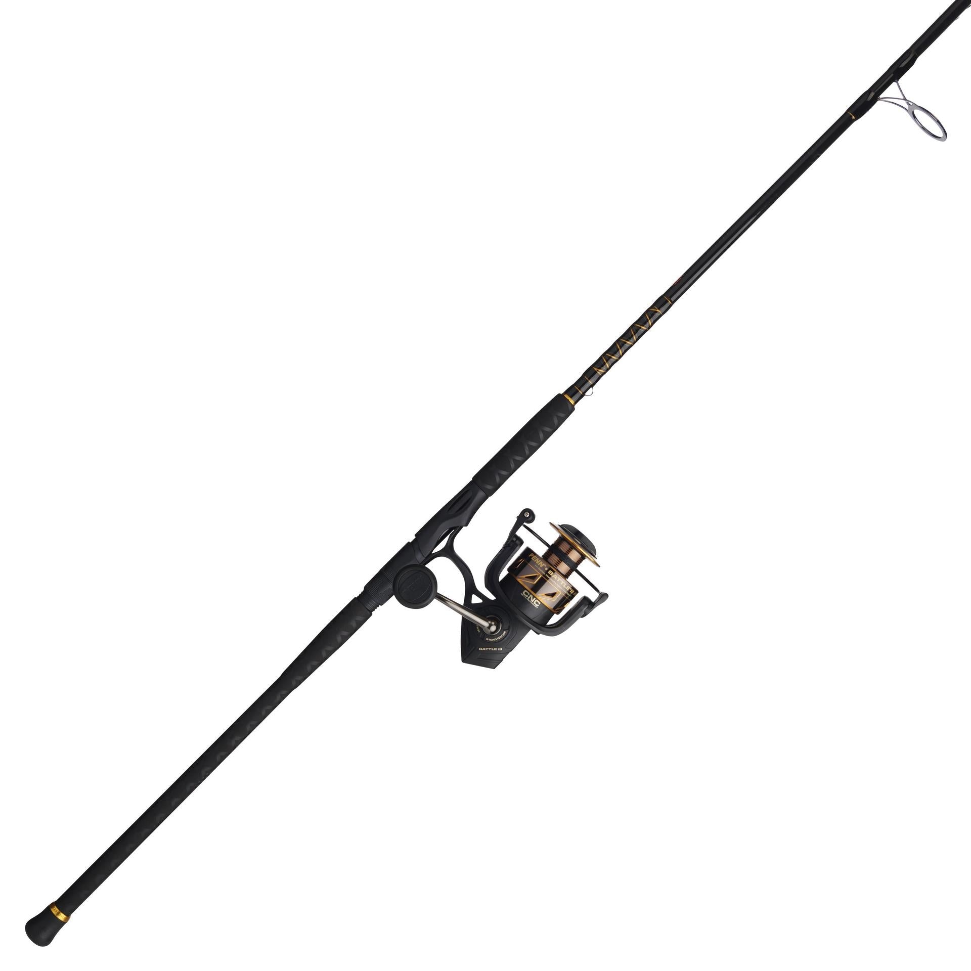 Battle® III Spinning Rod and Reel Combo - Premium Fishing Gear for Freshwater & Saltwater Anglers - Perfect for Bass, Trout, and Saltwater Fishing Adventures
